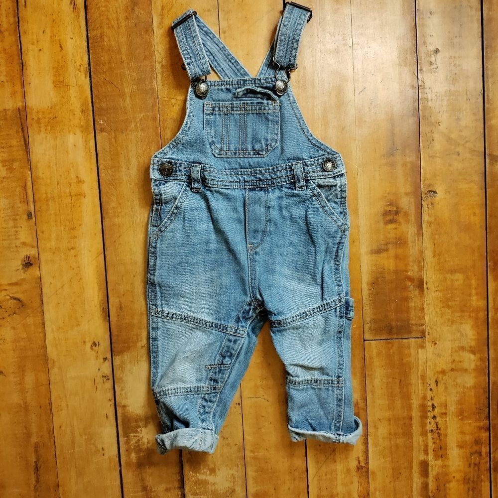 Koala kids Overalls size 6 to 9 months denim overalls skinny leg cuff baby jeans